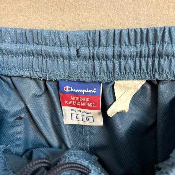 Champion Athletic Apparel Mens Track Pants Blue Wide Leg Retro‎ Y2K  Large - Picture 4 of 11
